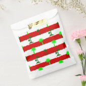 Tropische kerstpalmbomen gestreept bedankzakje (Gezegeld)