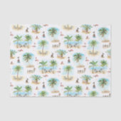 Tropische kerstpalmbomen strand tissuepapier (Voorkant)