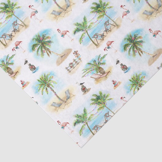 Tropische kerstpalmbomen strand tissuepapier (Detail)