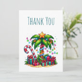 Tropische kerstpalmboom bedankkaart (Staand voorkant)