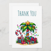 Tropische kerstpalmboom bedankkaart (Voorkant / Achterkant)