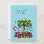 Tropische kerstpalmboom bedankkaart (Voorkant)