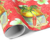 Tropische kerstpalmboom cadeaupapier (Rol Hoek)