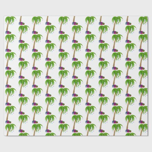 tropische kerstpalmboom cadeaupapier (Vlak)