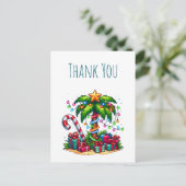 Tropische kerstpalmboom Dank u Briefkaart (Staand voorkant)