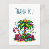 Tropische kerstpalmboom Dank u Briefkaart (Voorkant)