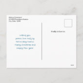 Tropische kerstpalmboom feestdagenkaart (Achterkant)