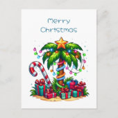 Tropische kerstpalmboom feestdagenkaart (Voorkant)