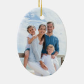 Tropische kerstpalmboom foto keramisch ornament (Achterkant)