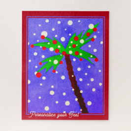 Tropische Kerstpalmboom & gepersonaliseerde tekst Legpuzzel