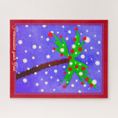 Tropische Kerstpalmboom & gepersonaliseerde tekst Legpuzzel (Horizontaal)