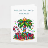 Tropische kerstpalmboom kaart (Voorkant)