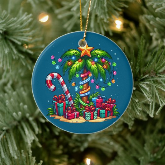 Tropische kerstpalmboom keramisch ornament (Boom)