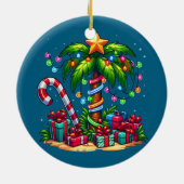 Tropische kerstpalmboom keramisch ornament (Achterkant)
