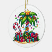 Tropische kerstpalmboom keramisch ornament (Links)