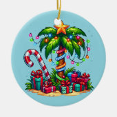 Tropische kerstpalmboom keramisch ornament (Voorkant)