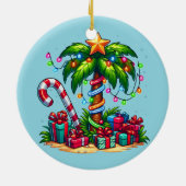 Tropische kerstpalmboom keramisch ornament (Achterkant)