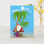 Tropische kerstpalmboom met Kerstmis Kaart (Gele Bloem)