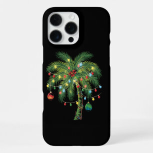 Tropische Kerstpalmboom met Lichtjes en Ornamenten iPhone 16 Pro Max Hoesje