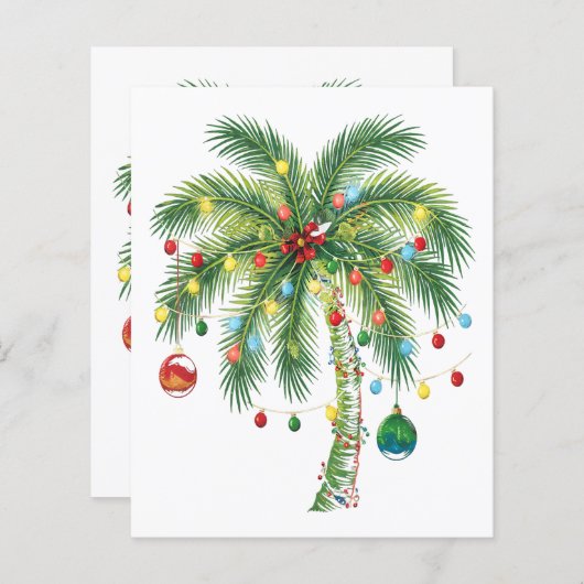 Tropische kerstpalmboom met verlichting en Ornam (Voorkant / Achterkant)