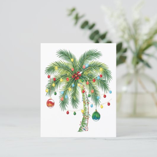 Tropische kerstpalmboom met verlichting en Ornam (Staand voorkant)