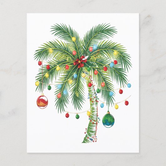 Tropische kerstpalmboom met verlichting en Ornam (Achterkant)