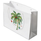 Tropische kerstpalmboom met verlichting en Ornam Groot Cadeauzakje (Achterkant Gekanteld)