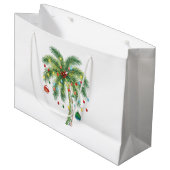 Tropische kerstpalmboom met verlichting en Ornam Groot Cadeauzakje (Voorkant Gekanteld)