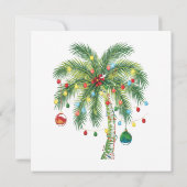 Tropische kerstpalmboom met verlichting en Ornam Kaart (Achterkant)