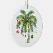 Tropische kerstpalmboom met verlichting en Ornam Keramisch Ornament (Rechts)