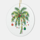 Tropische kerstpalmboom met verlichting en Ornam Keramisch Ornament (Links)