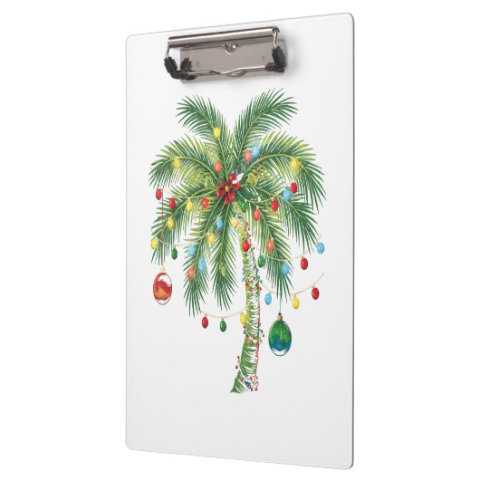 Tropische kerstpalmboom met verlichting en Ornam Klembord (Links)