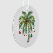 Tropische kerstpalmboom met verlichting en Ornam Ornament (voorkant)