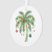 Tropische kerstpalmboom met verlichting en Ornam Ornament (voorkant)