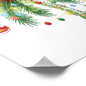 Tropische kerstpalmboom met verlichting en Ornam Poster (Hoek)