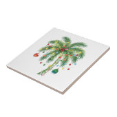 Tropische kerstpalmboom met verlichting en Ornam Tegeltje (Zijkant)