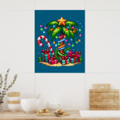 Tropische kerstpalmboom poster (Keuken)