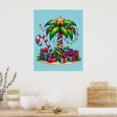 Tropische kerstpalmboom poster (Keuken)