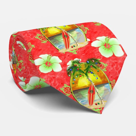 Tropische kerstpalmboom stropdas (Opgerold)