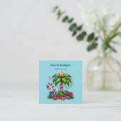 Tropische kerstpalmboom vierkante visitekaartje (Staand voorkant)