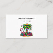 Tropische kerstpalmboom visitekaartje (Voorkant)