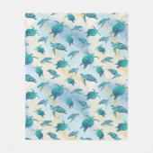 Tropische kerstschildpad voor kerstmis Zee Fleece Deken (Voorkant)