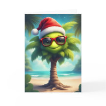 Tropische kerstsfeer – Santa Palm Tree Kaart