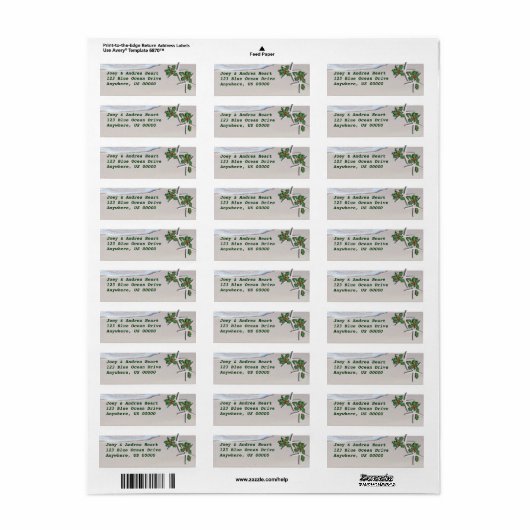 Tropische kerststaarvis Return Address Sticker (Full Sheet)