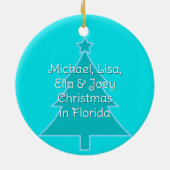 Tropische kerststrand familie vakantie keramisch ornament (Achterkant)
