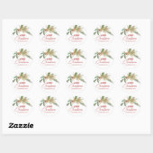 Tropische kerststrand zeesterren ronde sticker (Vel)