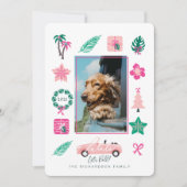 Tropische kersttentjes met rolletje converteerbare feestdagenkaart (Voorkant)