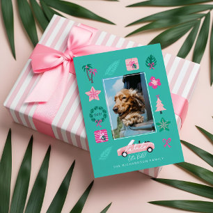 Tropische kersttentjes met rolletje converteerbare feestdagenkaart