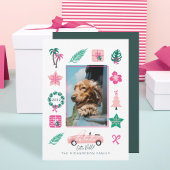 Tropische kersttentjes met rolletje converteerbare feestdagenkaart