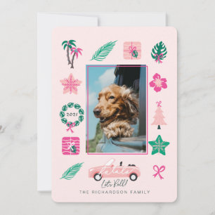 Tropische kersttentjes met rolletje converteerbare feestdagenkaart